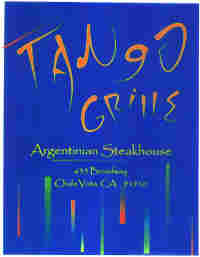 the 'Tango Grille' menu- click on the menus for a full screen view!